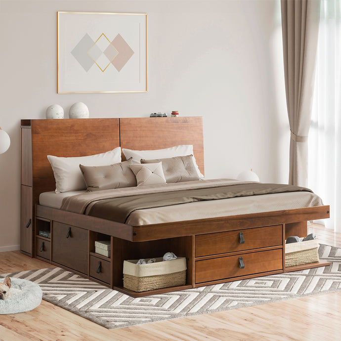 Funktionsbett Bali 180x200 cm - Bett mit Bettkasten und viel Stauraum