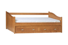 Ausziehbett Einzelbett Modul aus Massivholz – Nussbaum-Optik | Holzbett