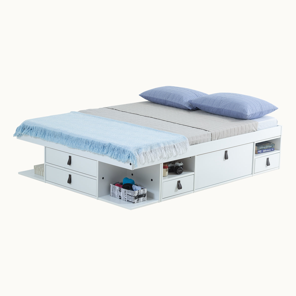 Funktionsbett Bali 150x200 cm - Bett mit Bettkasten und viel Stauraum