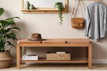 Holzbank Natu – 3 Sitzer Holzbank in Nussbaum-Optik